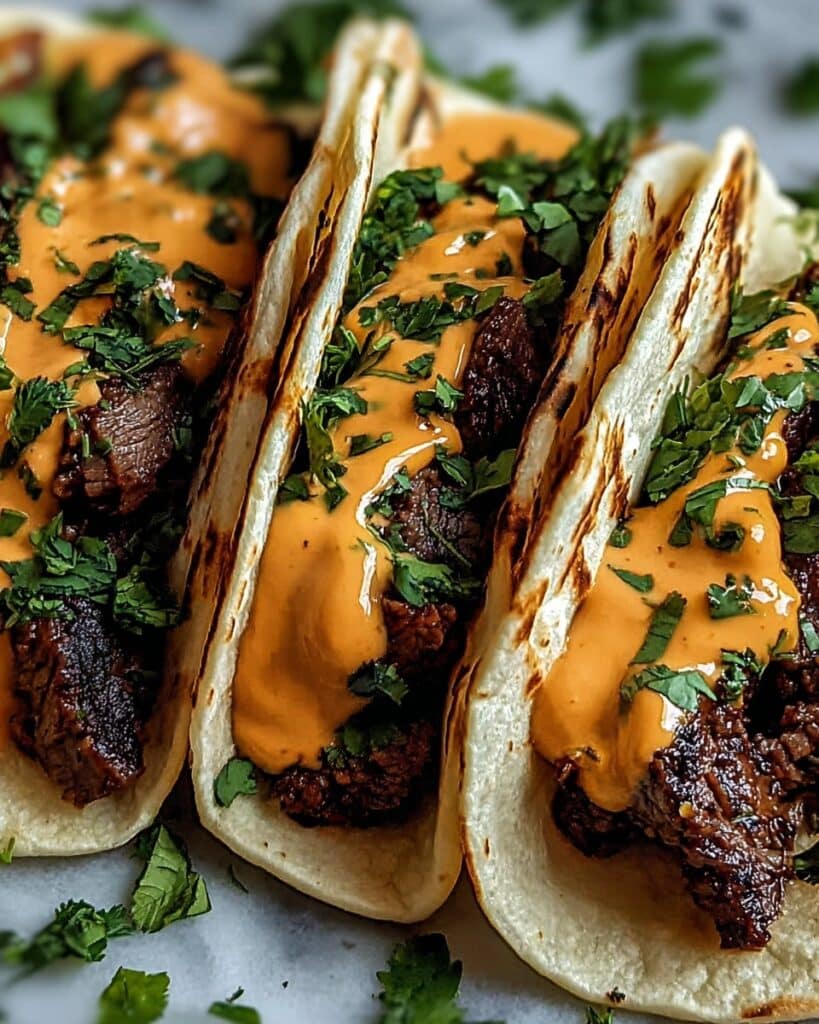 Garlic Butter BBQ Beef Tacos Recipe
