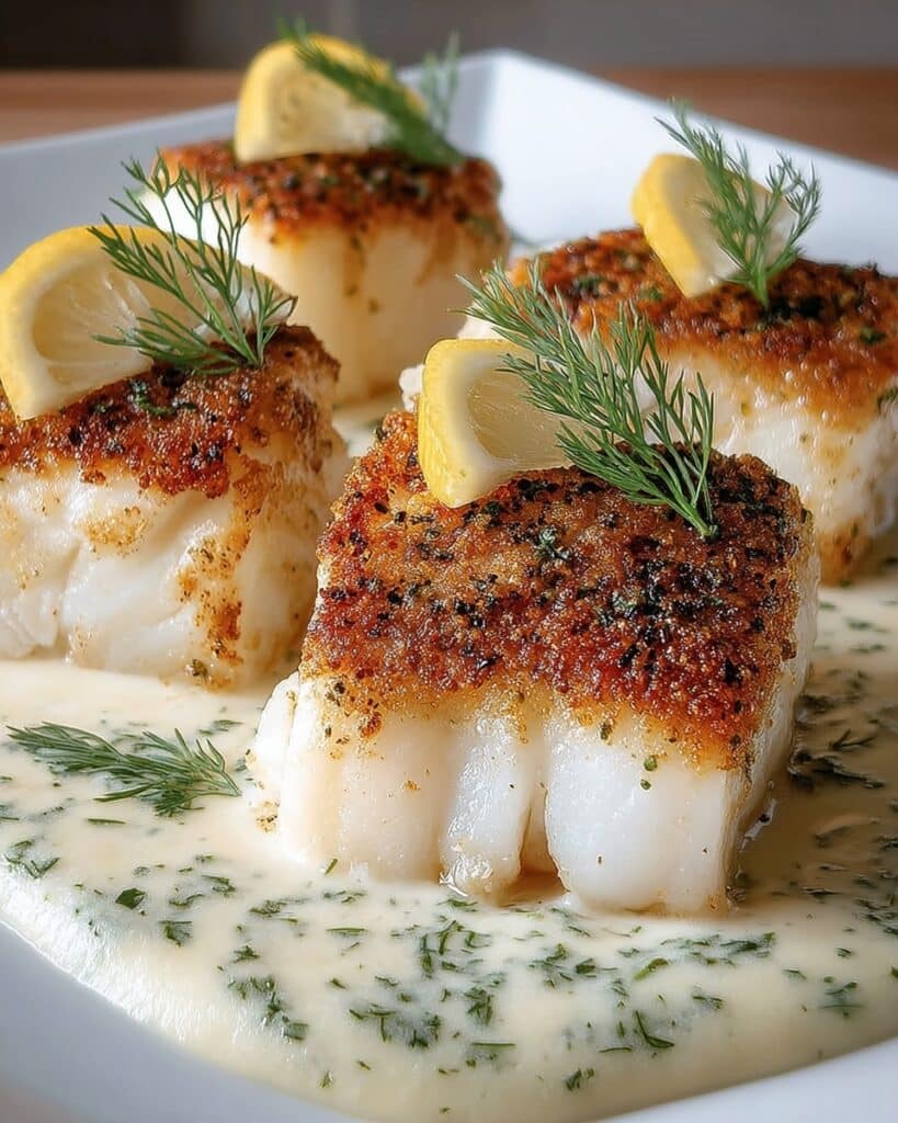 Baked Cod with Lemon-Dill Sauce Recipe