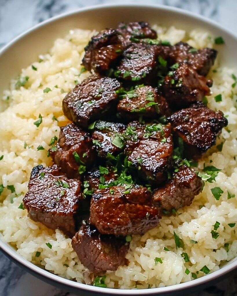 Honey Garlic Butter Steak and Rice Skillet Recipe