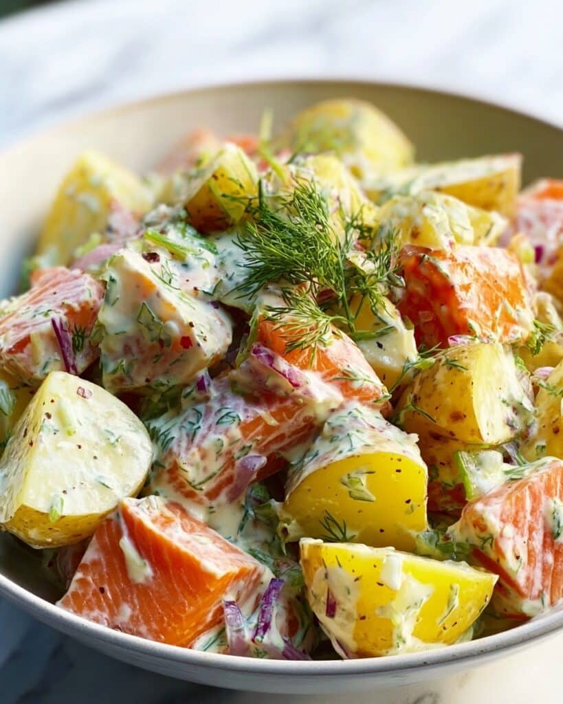 Potato Salad with Hot Smoked Salmon Recipe