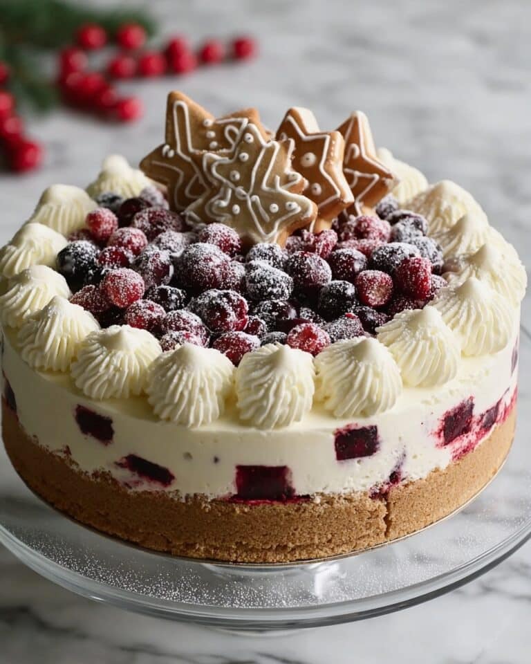 Christmas Cranberry White Chocolate Mousse Cheesecake Recipe