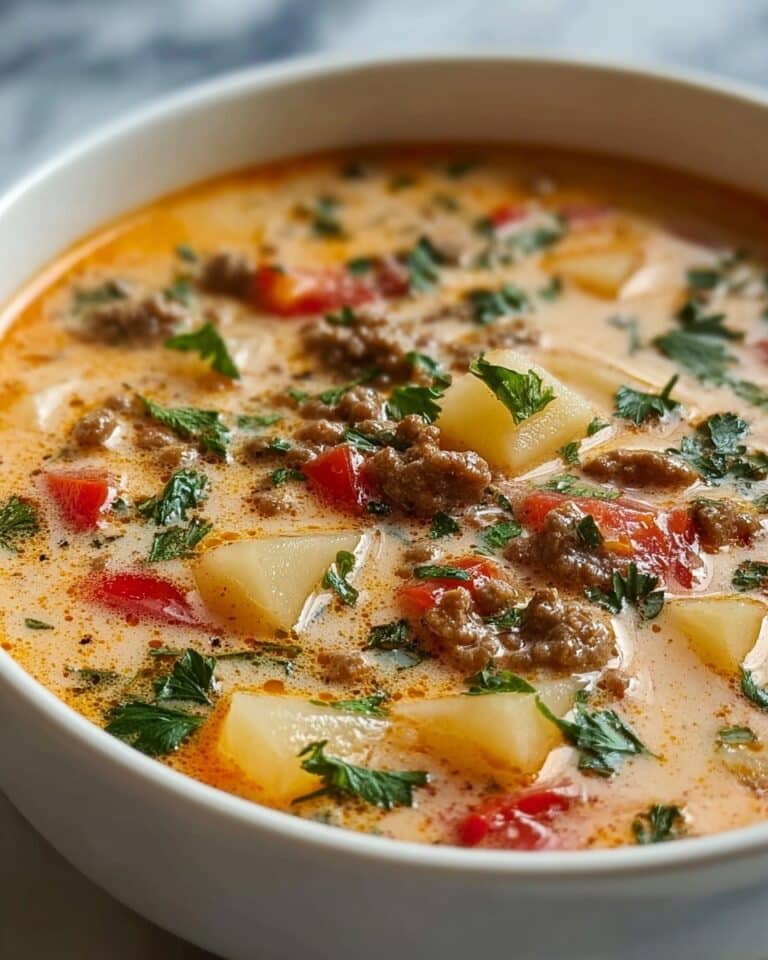 Creamy Slow Cooker Cheeseburger Soup Recipe