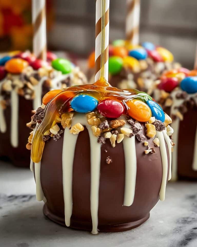 Gourmet Candy-Coated Caramel Apple Creations Recipe