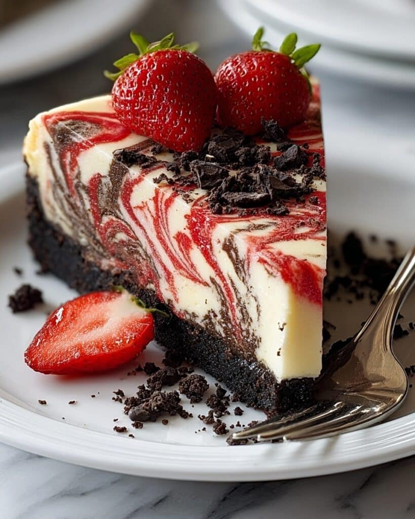 Chocolate Strawberry Swirl Cheesecake Recipe