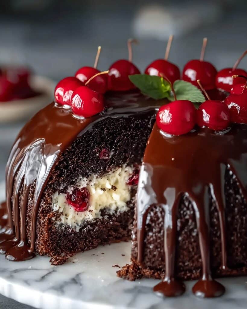 Cherry Chocolate Cream Cheese Bundt Cake Recipe
