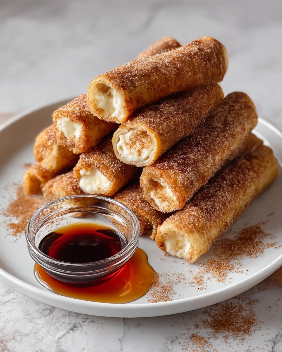 French Toast Roll Ups with Cream Cheese Filling and Delicious Toppings Recipe - Recipe Image