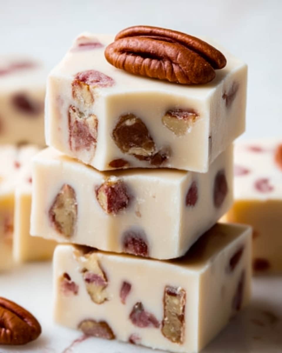 Strawberry Pecan White Chocolate Fudge Recipe - Recipe Image