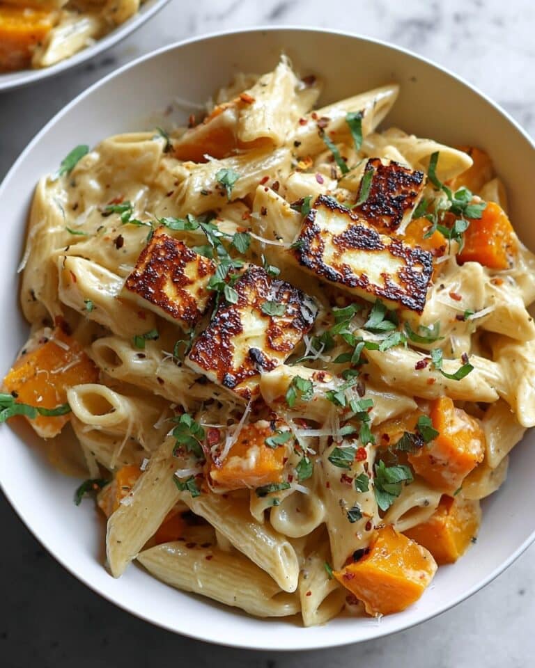 Butternut Squash Pasta with Creamy Garlic Sauce Recipe