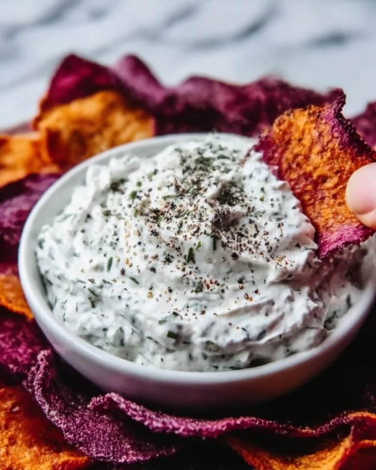 Roasted Beet Chips with Whipped Feta Dip Recipe