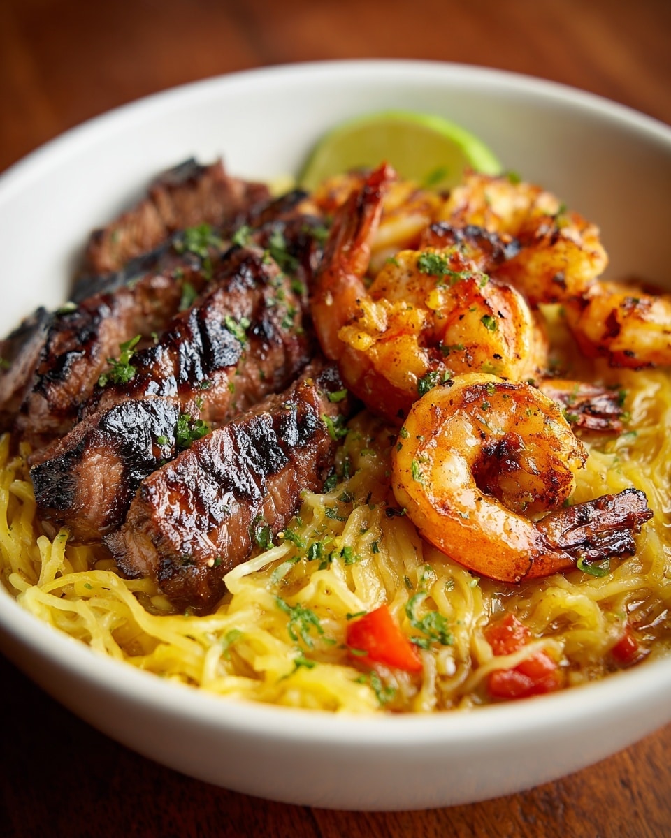Steak & Shrimp Noodles Recipe - Recipe Image