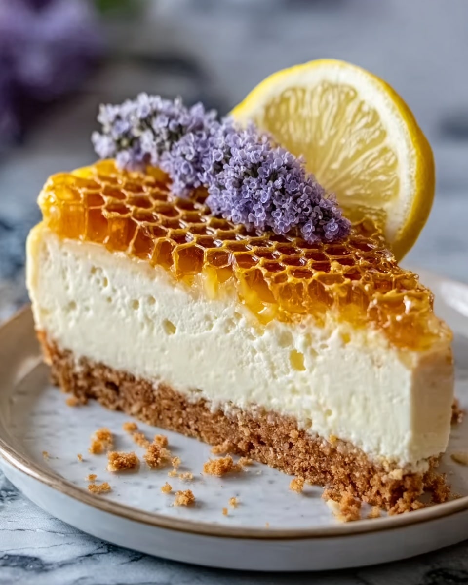 Lemon Lavender Cheesecake with Honeycomb Recipe - Recipe Image