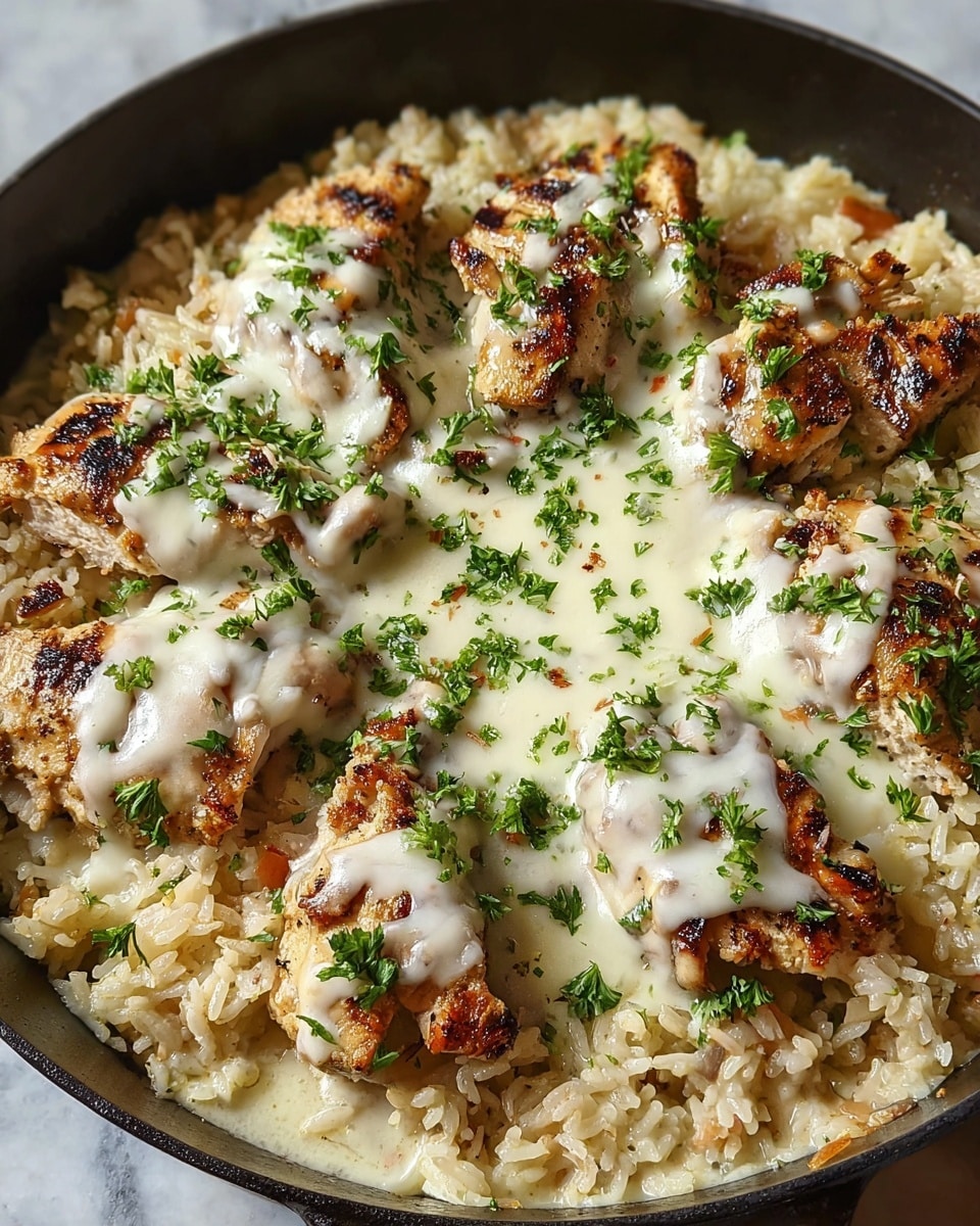 Creamy Chicken Cheese Rice Recipe - Recipe Image
