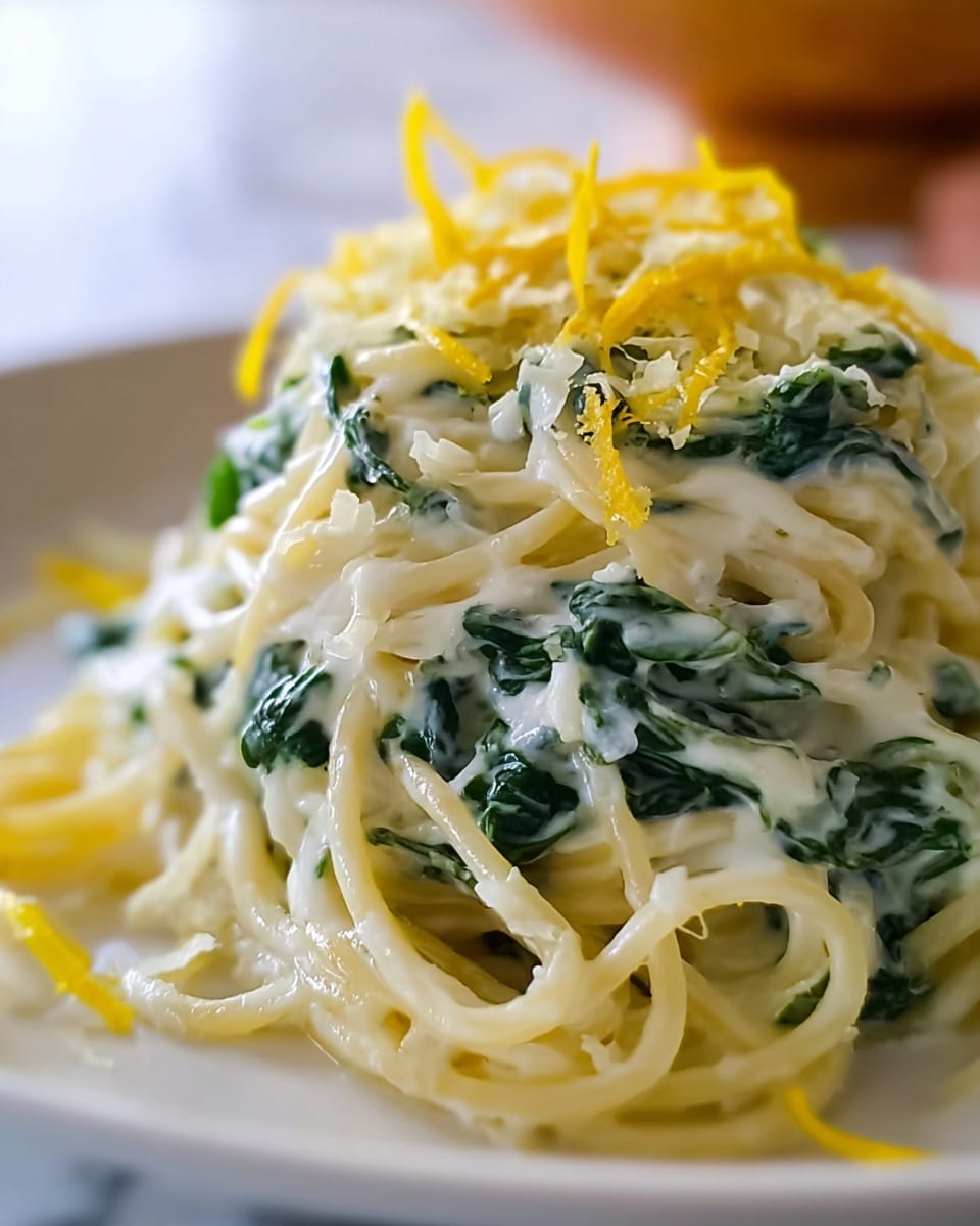 Ricotta Spinach Lemon Spaghetti Recipe - Recipe Image