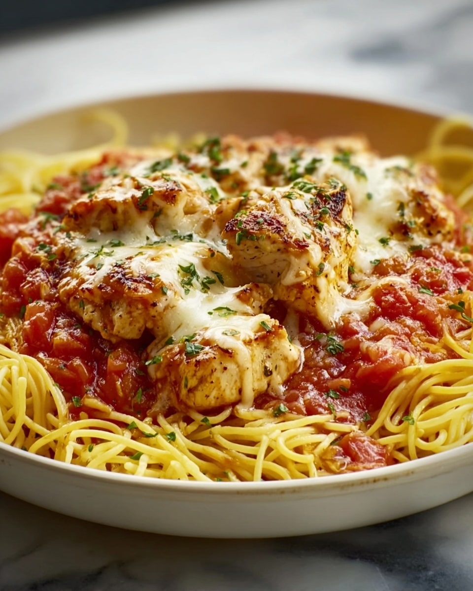 One-Pot Chicken Parmesan Pasta Recipe - Recipe Image