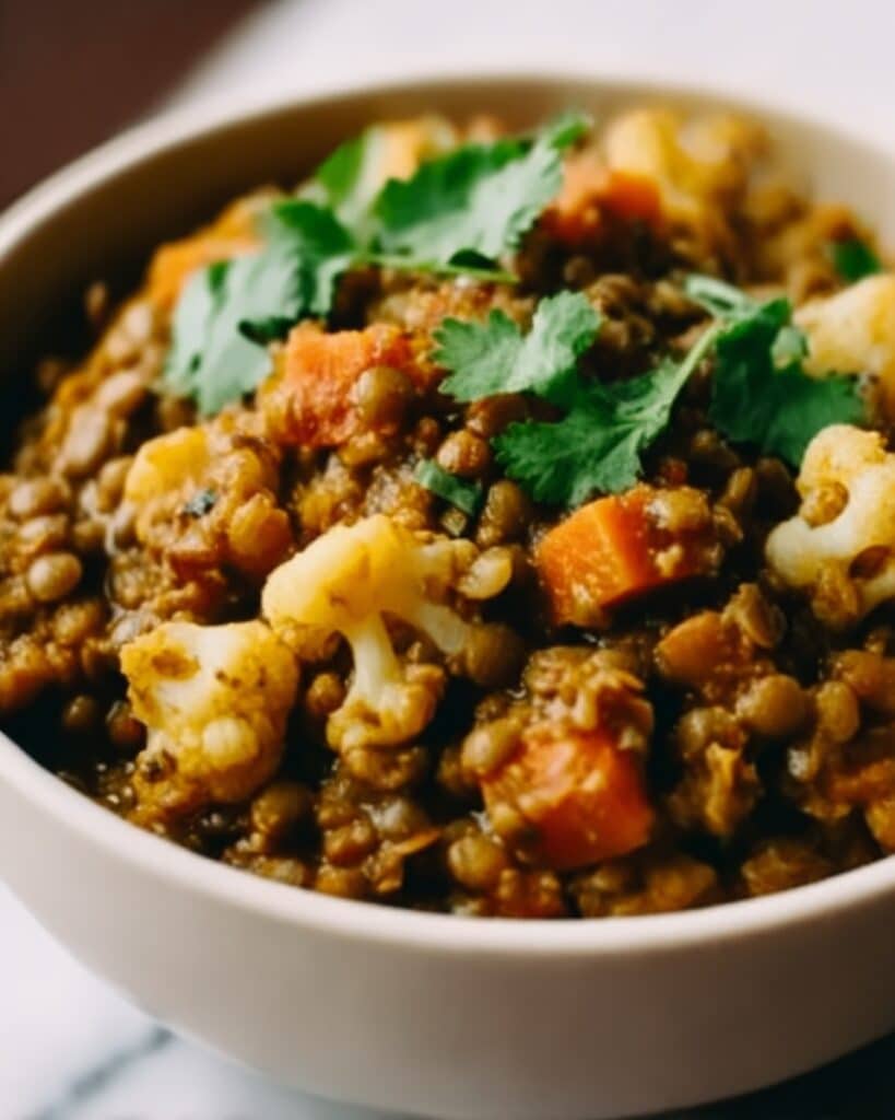 Roasted Cauliflower Lentil Curry Recipe