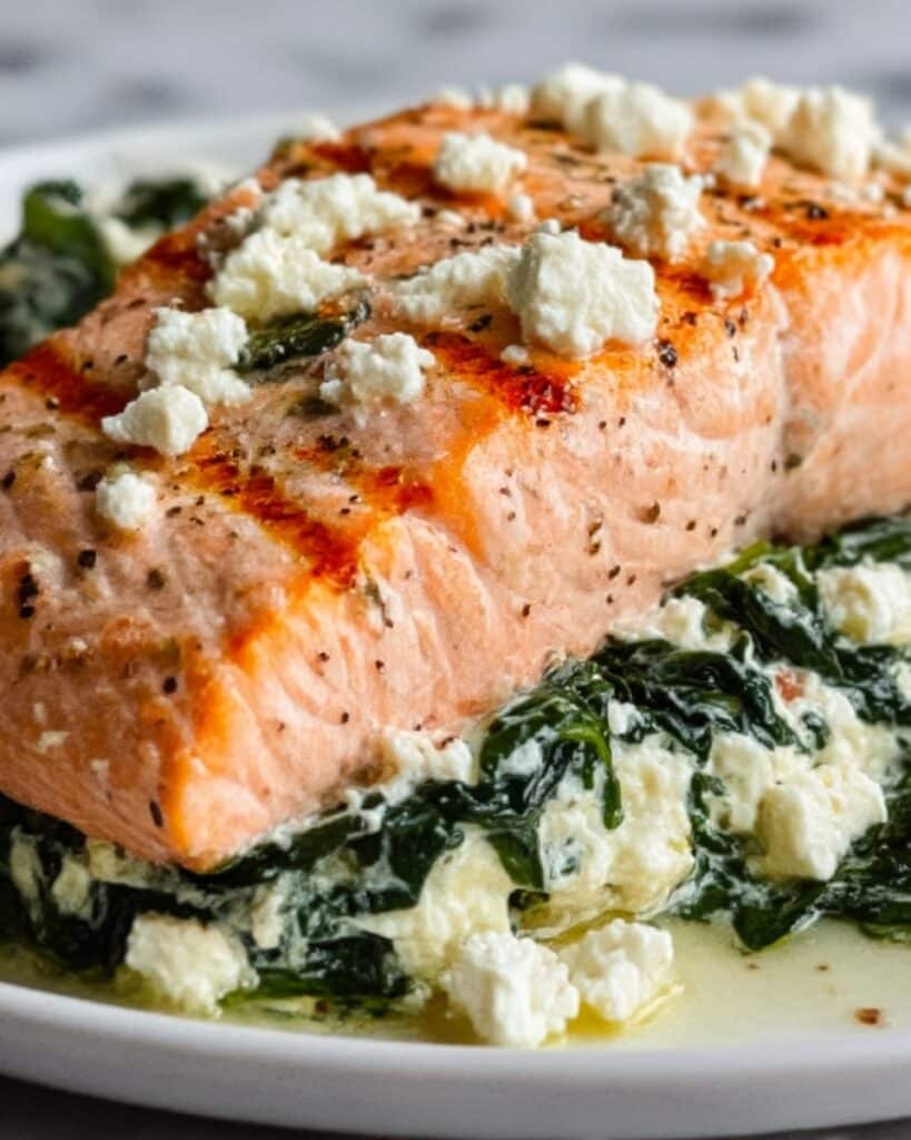 Spinach and Feta Stuffed Salmon Recipe