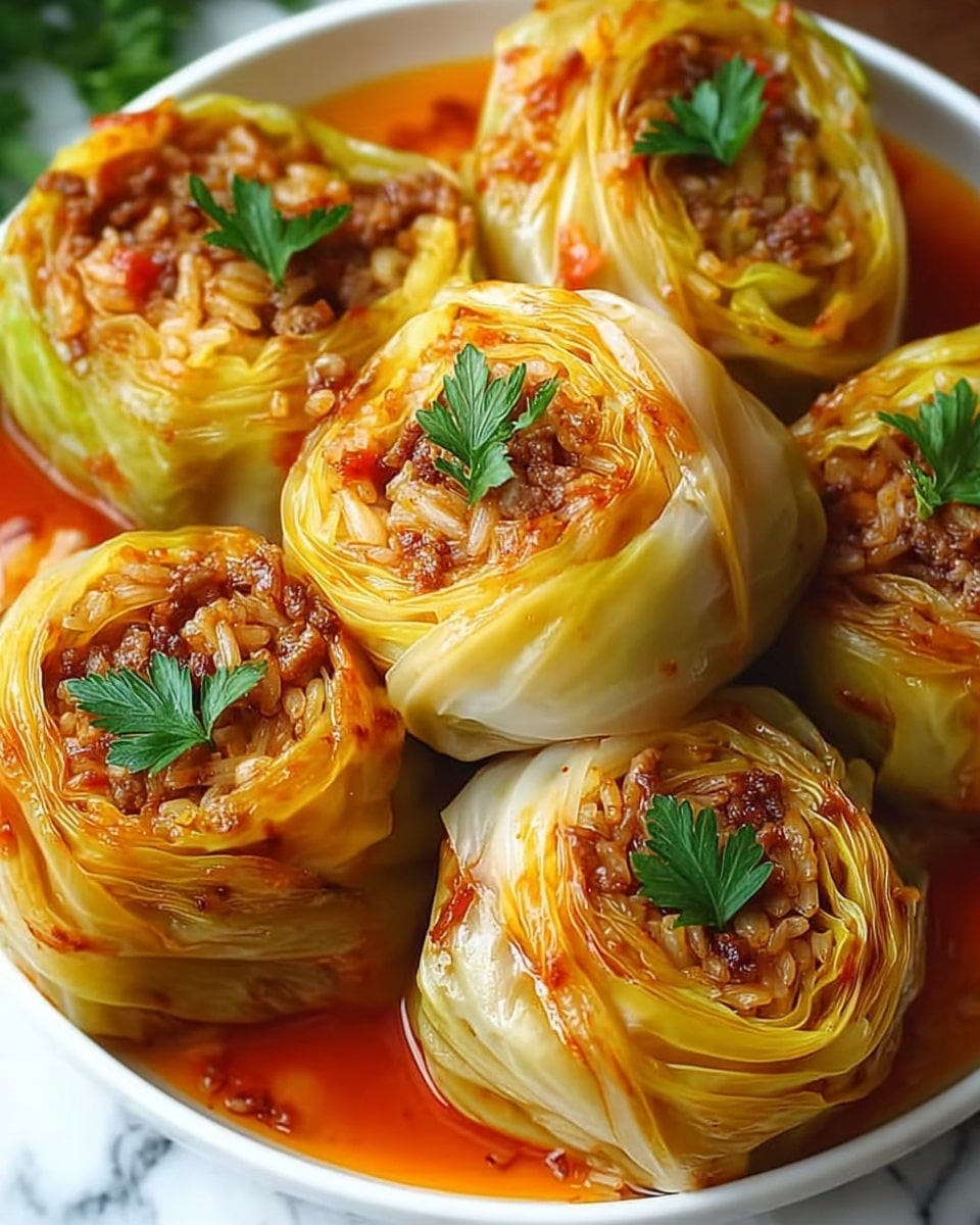 Stuffed Cabbage Rolls in Tomato Sauce Recipe - Recipe Image