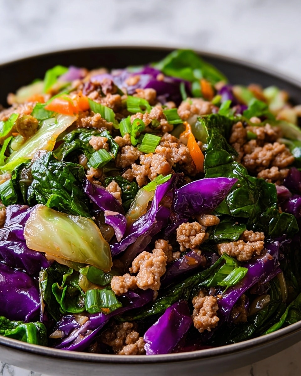 Healthy Ground Beef Cabbage Stir-Fry Recipe - Recipe Image