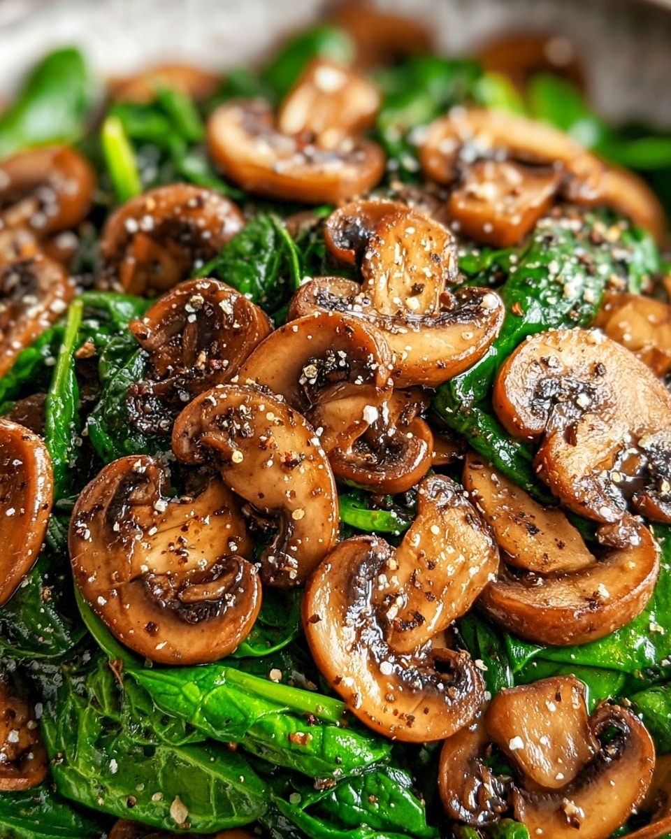 Easy Sautéed Mushrooms with Spinach Recipe - Recipe Image