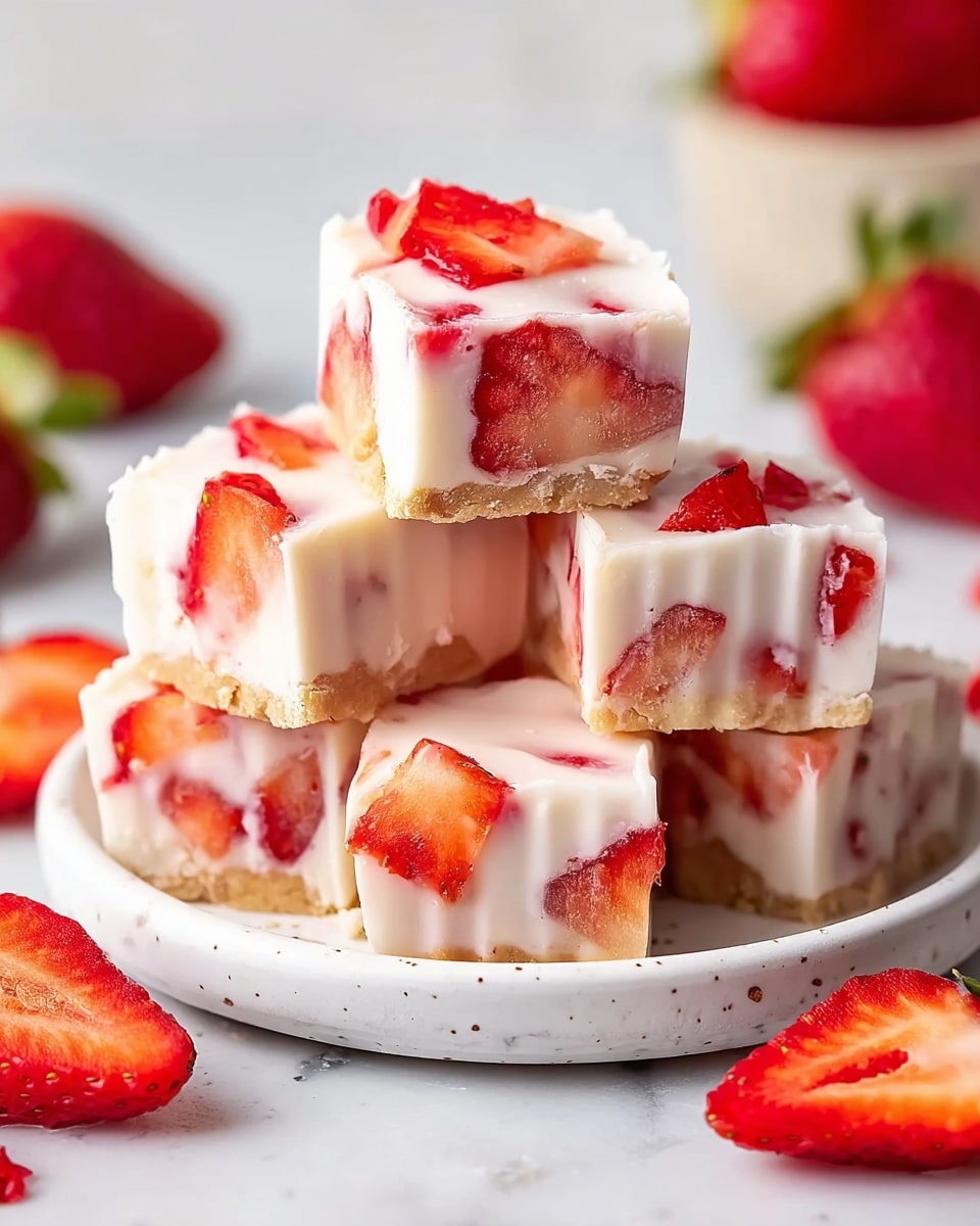 Strawberry Yogurt Bites for a Refreshing Snack Recipe - Recipe Image