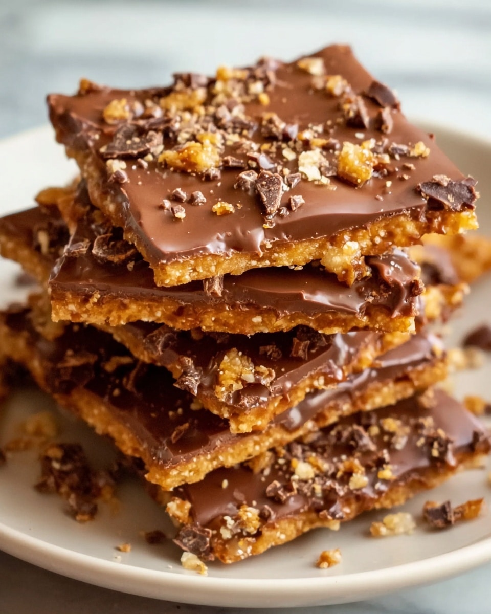 Saltine Toffee with Chocolate and Pecans Recipe - Recipe Image