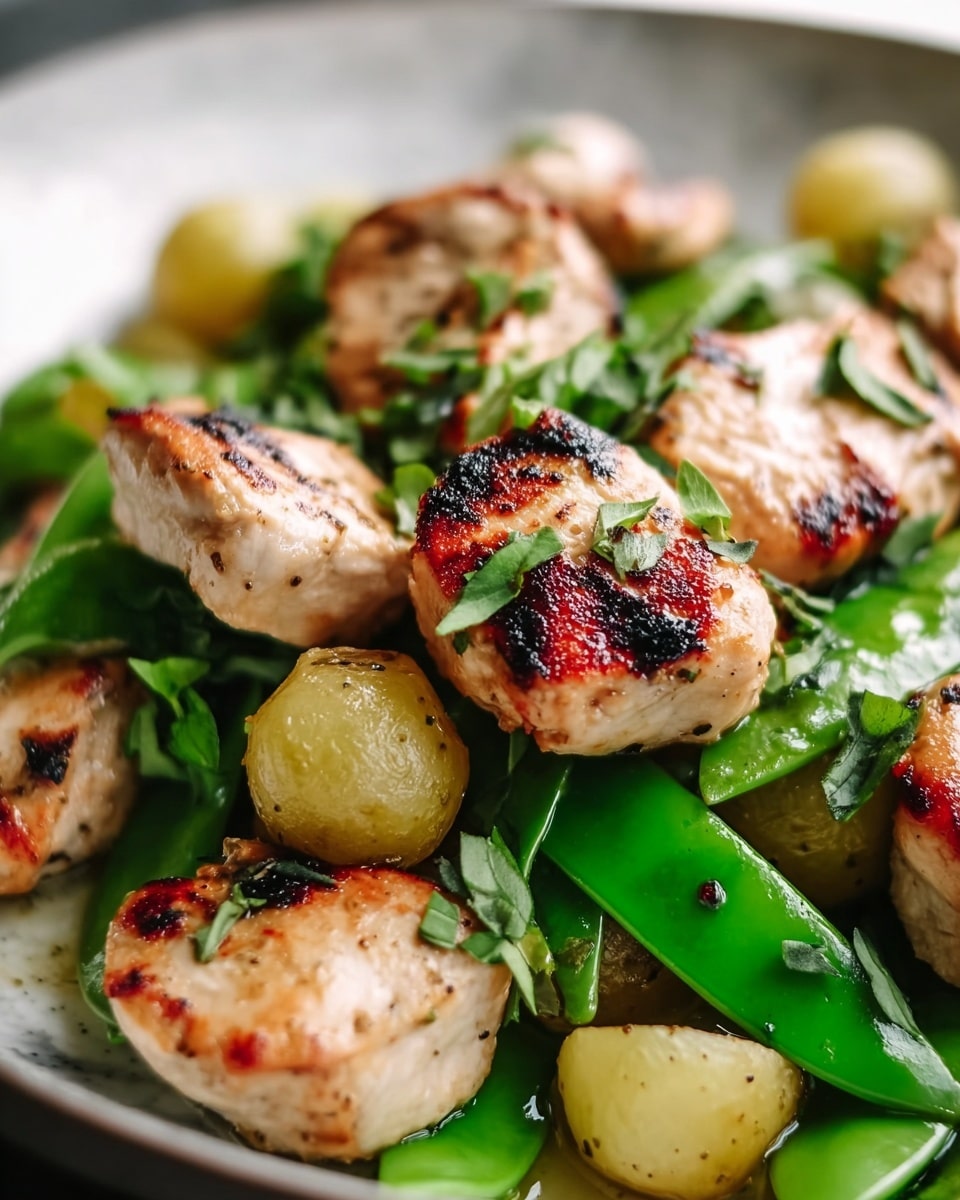 Asian Marinated Chicken with Snap Pea Panzanella Recipe - Recipe Image