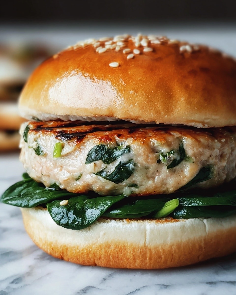 White Cheddar and Spinach Chicken Burgers Recipe - Recipe Image