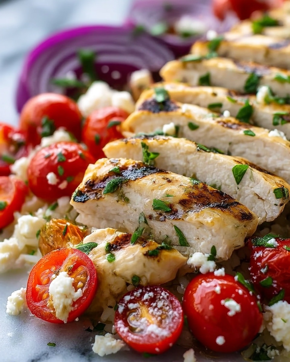Chicken Rice Feta Tomatoes Recipe - Recipe Image