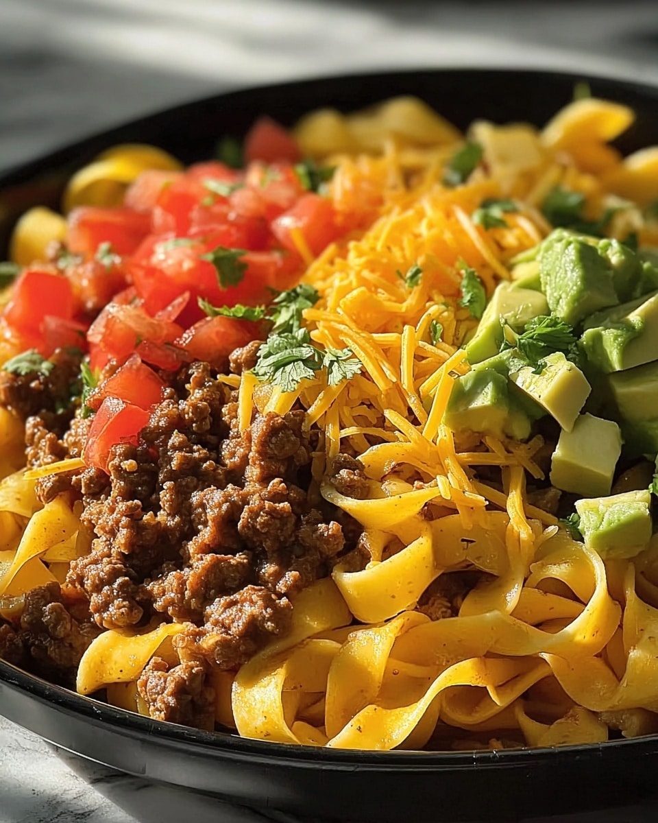 Cheesy Beef Taco Pasta Recipe - Recipe Image