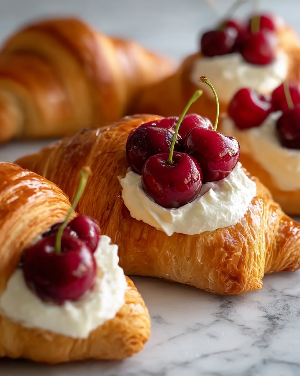 Air Fryer Cherry Cream Cheese Croissants Recipe - Recipe Image