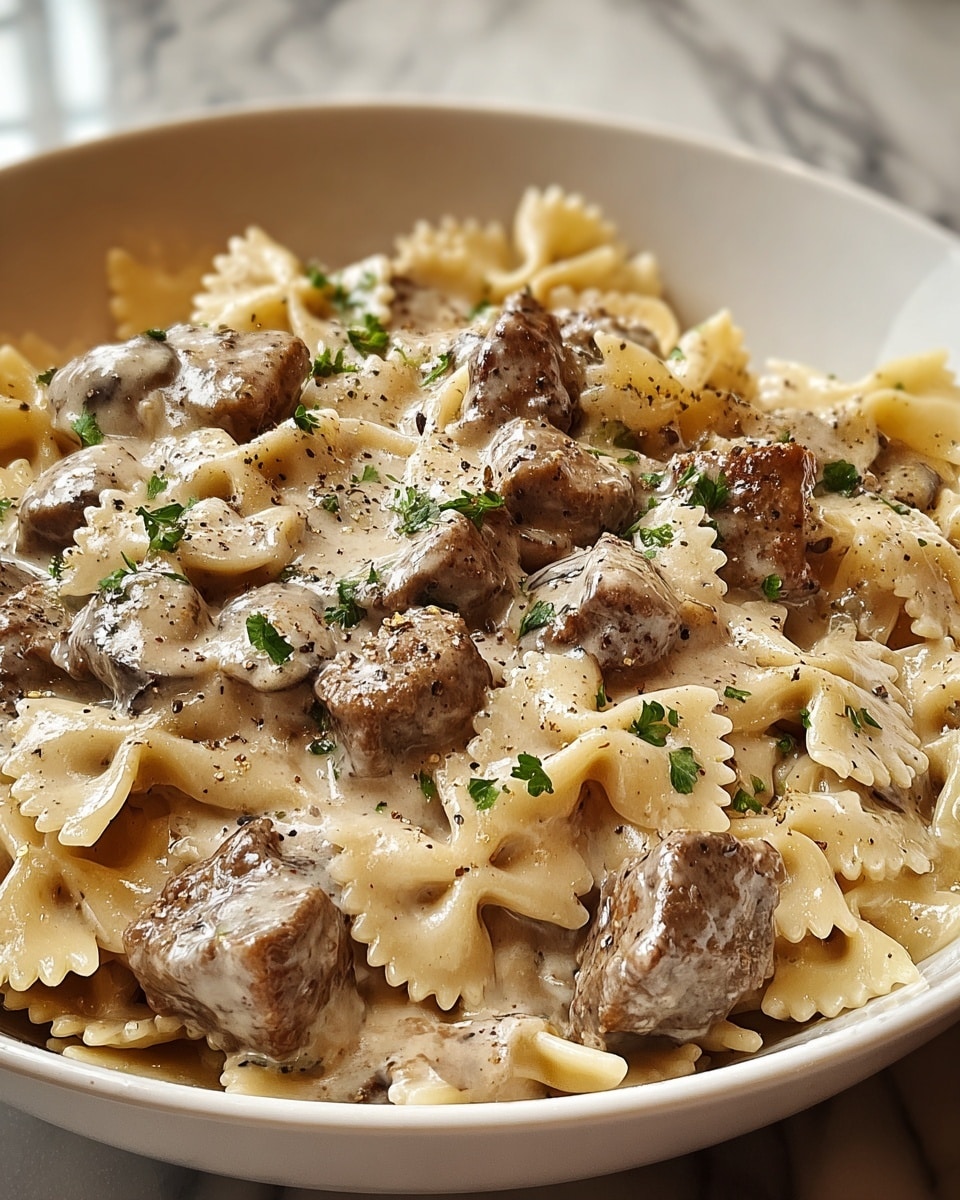Creamy Beef and Bowtie Pasta Recipe - Recipe Image