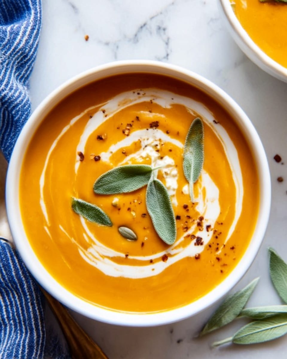 Easy Pumpkin and Sweet Potato Soup with Chipotle and Coconut Cream Recipe - Recipe Image