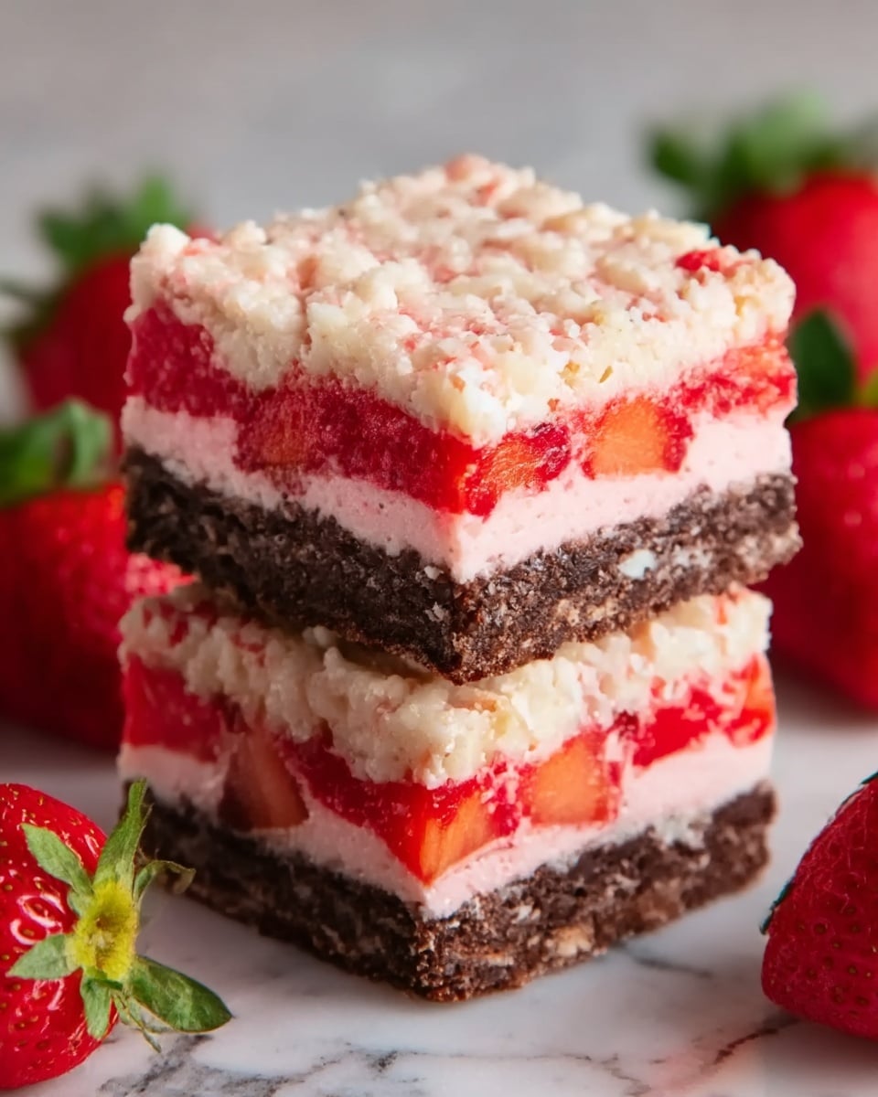 Strawberry Crunch Brownies Recipe - Recipe Image