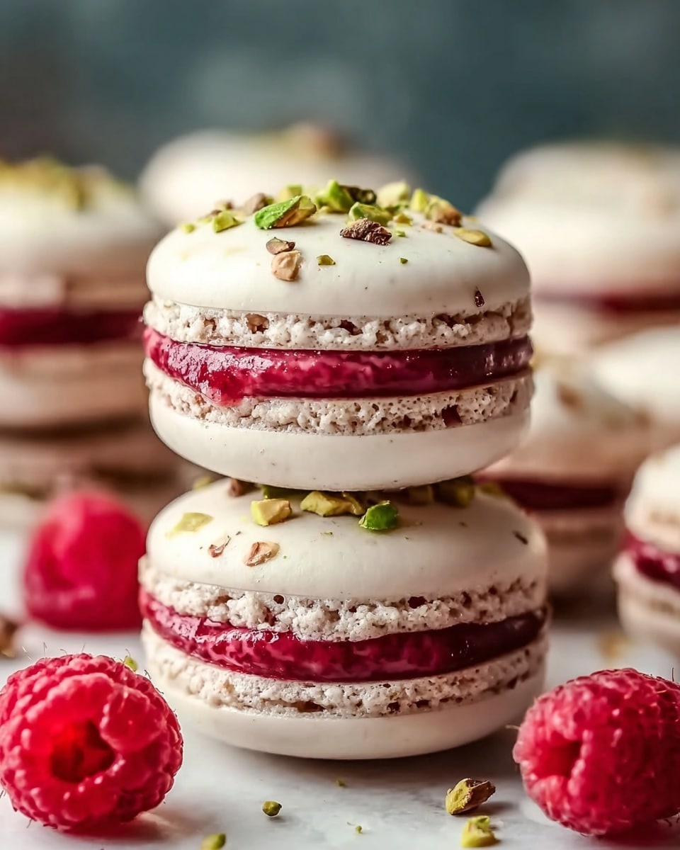 Luxurious Raspberry Pistachio Macarons Recipe - Recipe Image