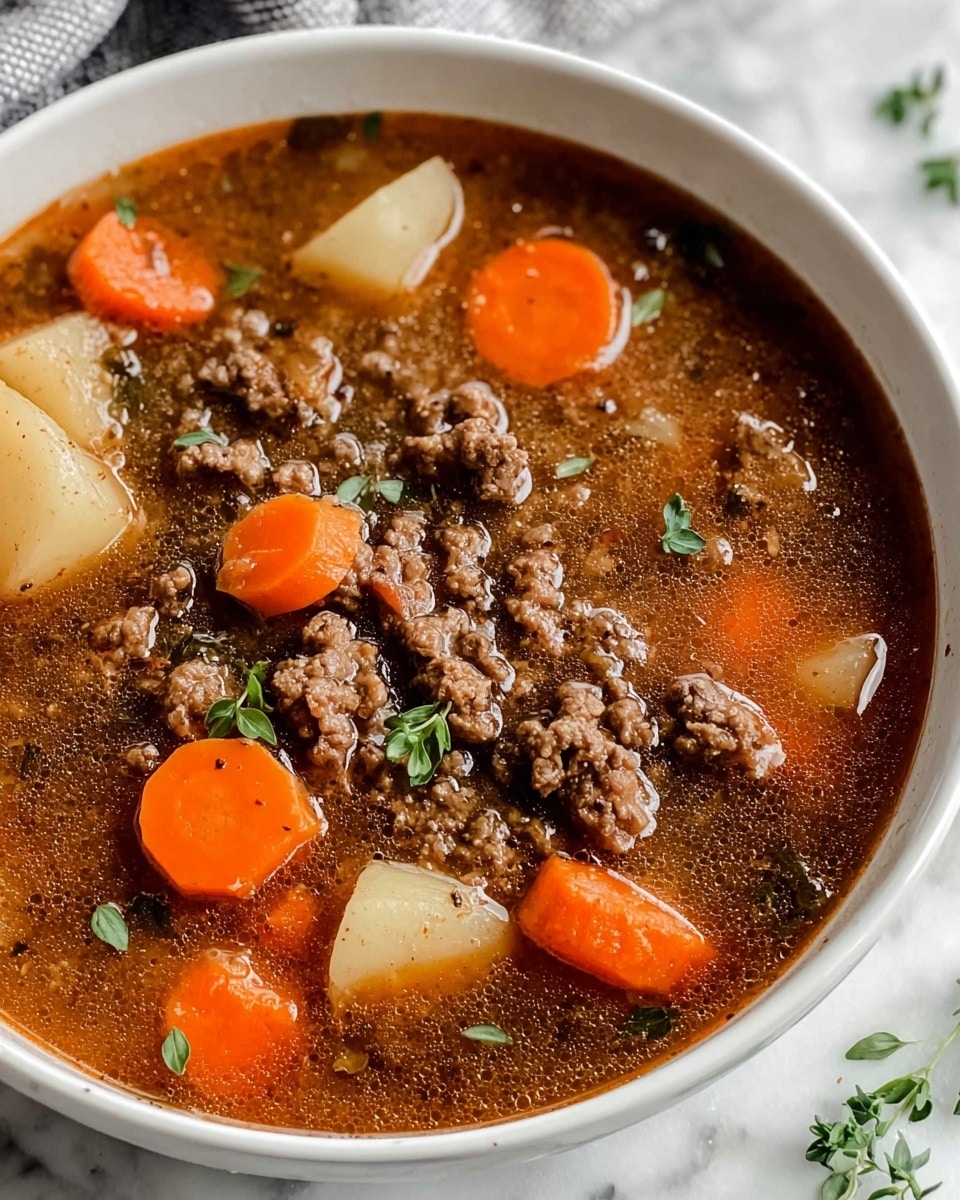 Hearty Ground Beef Stew with Potatoes and Vegetables Recipe - Recipe Image