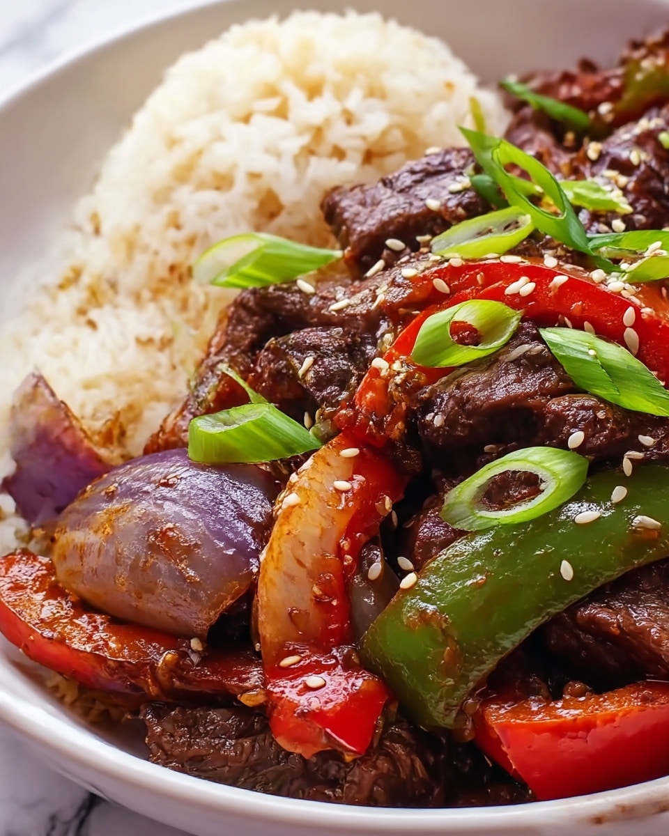 Sizzling Chinese Pepper Steak with Onions Recipe - Recipe Image