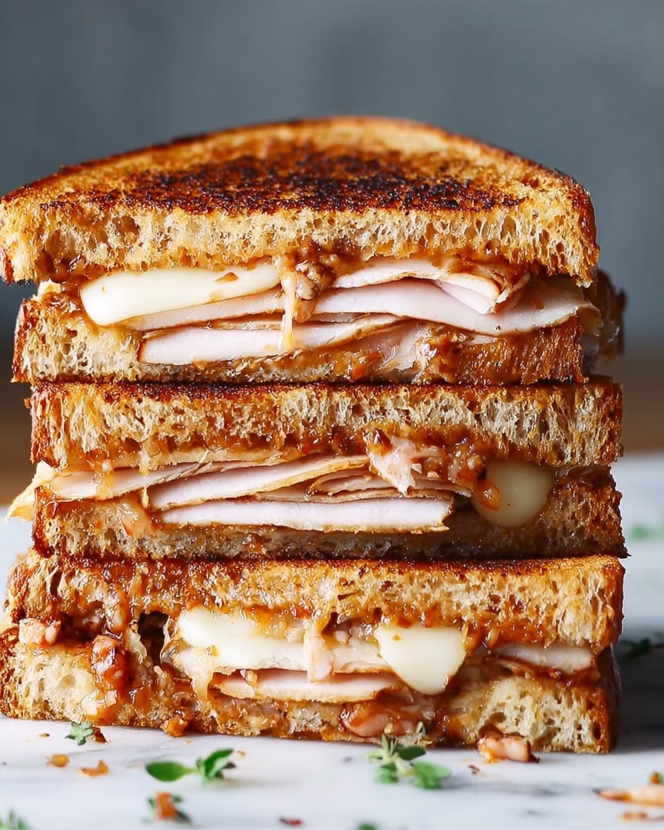 Gourmet Grilled Cheese with Ham, Brie, Apple & Dijon Recipe - Recipe Image
