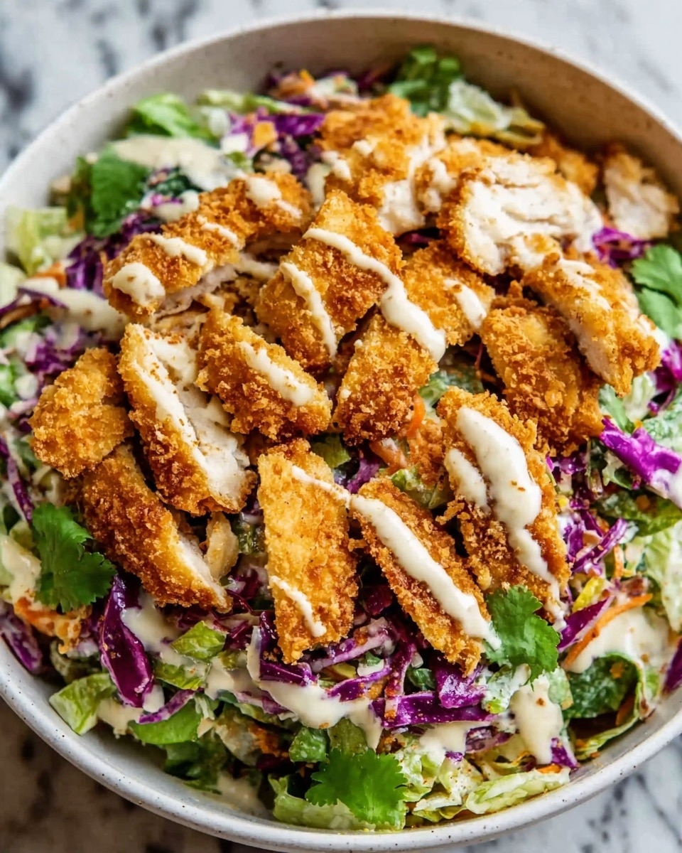 Caesar Slaw with Crispy Chicken Recipe - Recipe Image