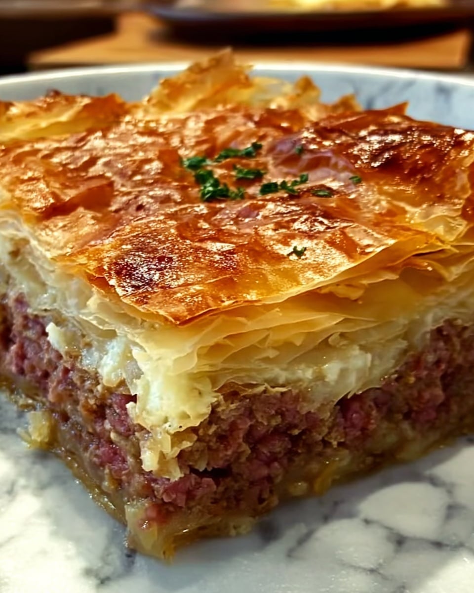 Reuben Bake with Corned Beef, Sauerkraut, and Swiss Cheese Recipe - Recipe Image