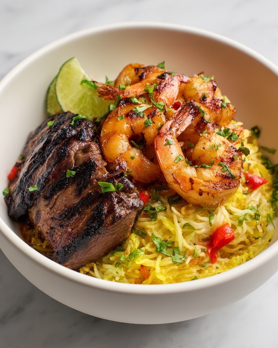 Steak & Shrimp Noodles Recipe - Recipe Image