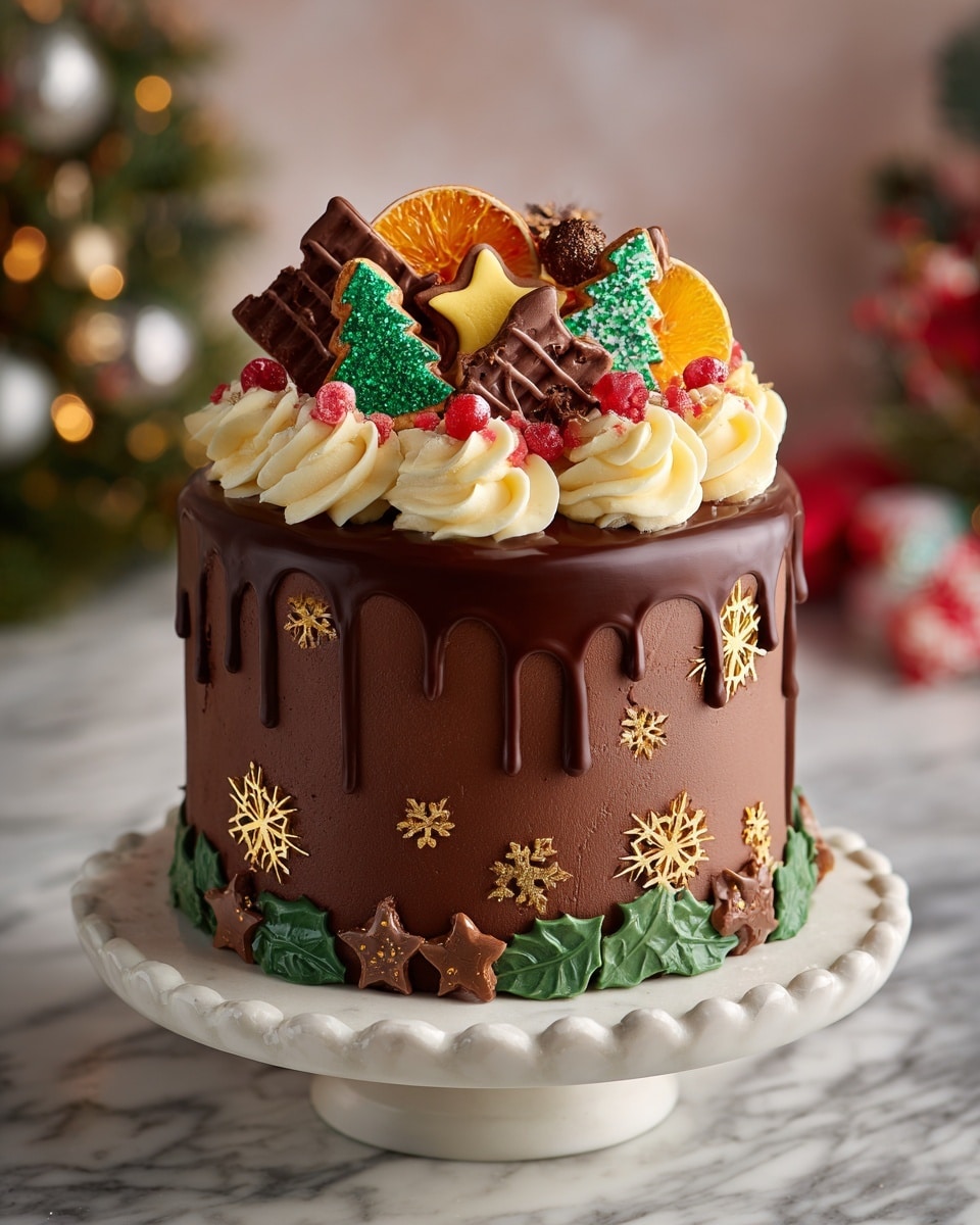 Festive Chocolate Orange Christmas Cake Recipe - Recipe Image