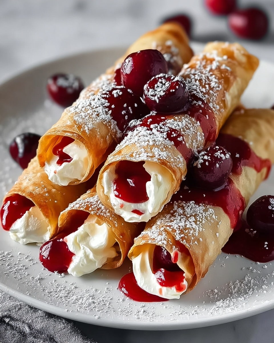 Cherry Cream Cheese Egg Rolls Recipe - Recipe Image