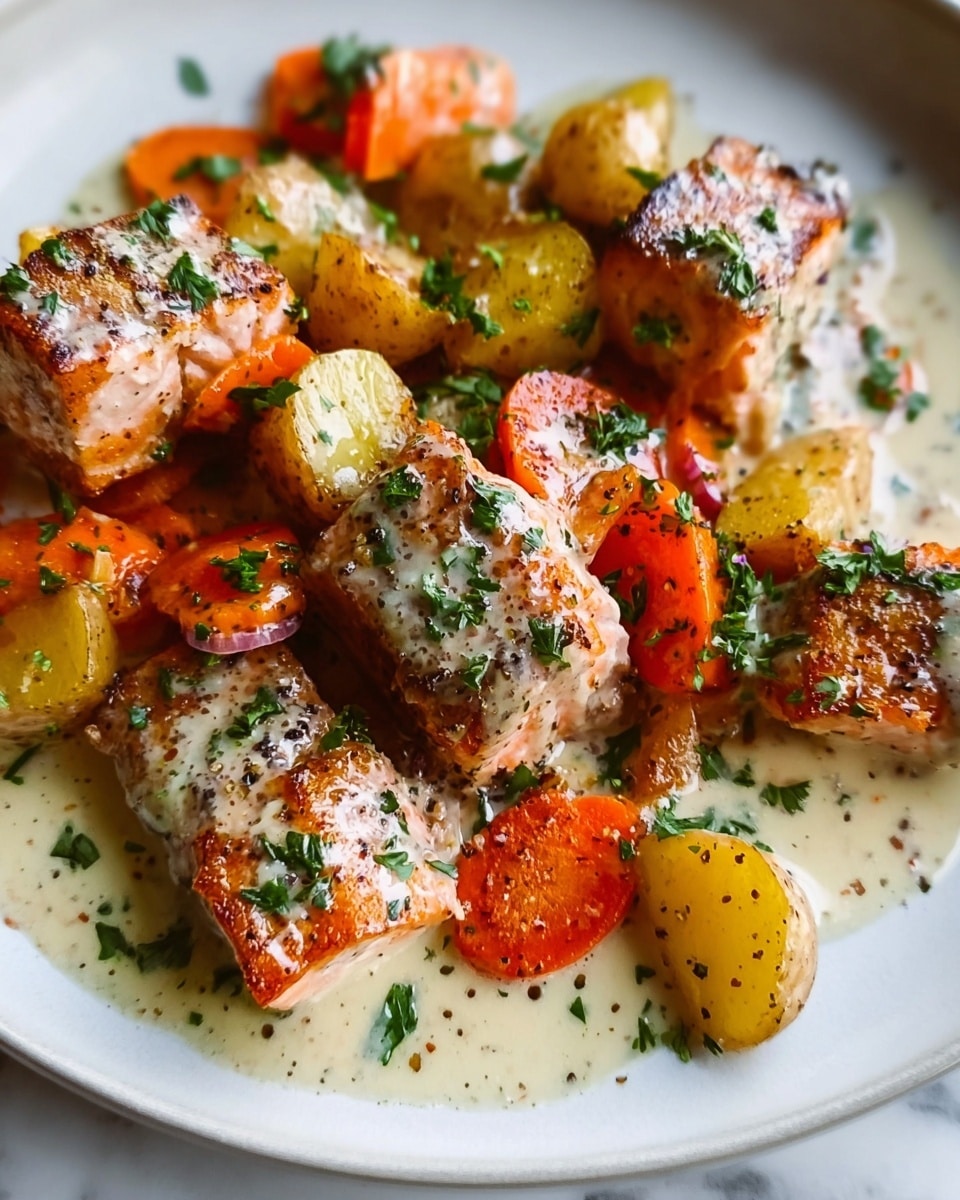 Honey Mustard Salmon Bites with Veggies Recipe - Recipe Image