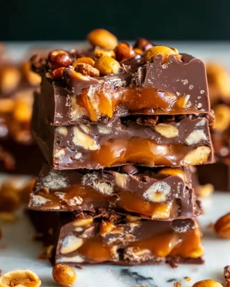 No Bake Crispy Snickers Bars Recipe - Recipe Image