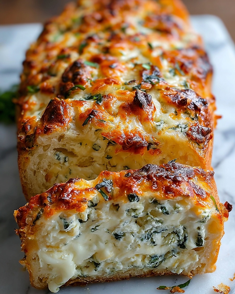 Cheesy Spinach Stuffed Bread Recipe - Recipe Image