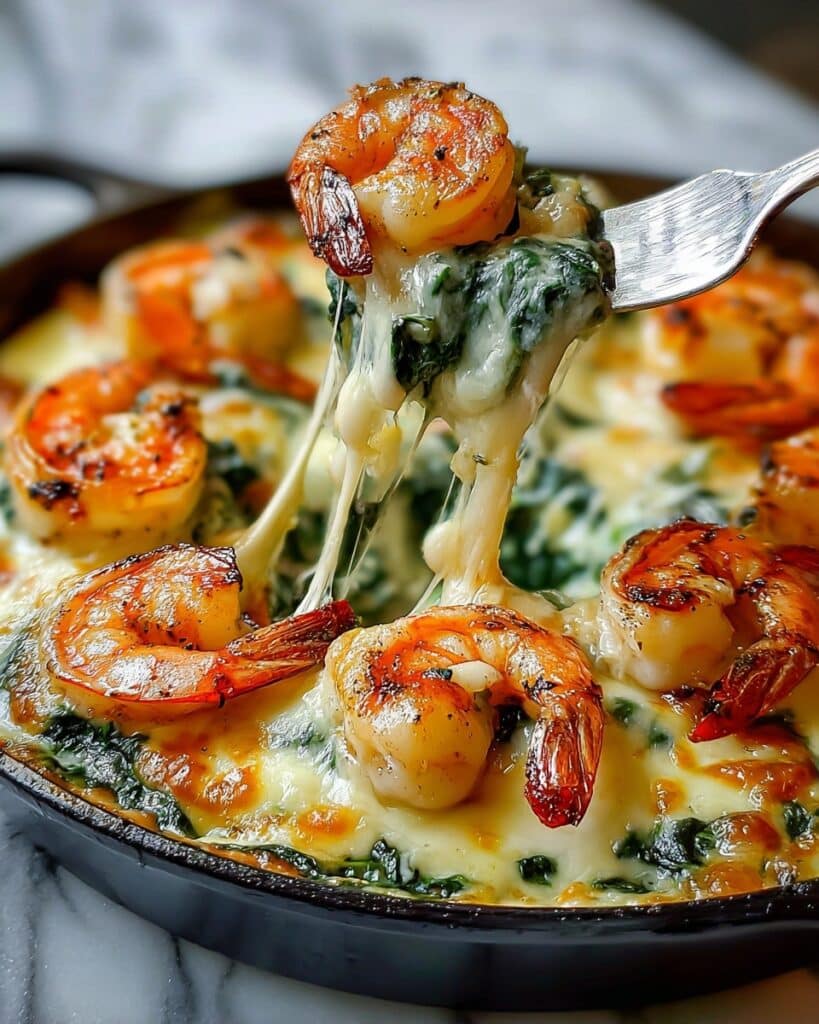 Creamy Crab Cheese Shrimp with Spinach Recipe