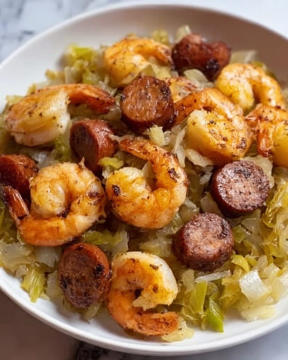 Fried Cabbage with Shrimp & Sausage Recipe - Recipe Image