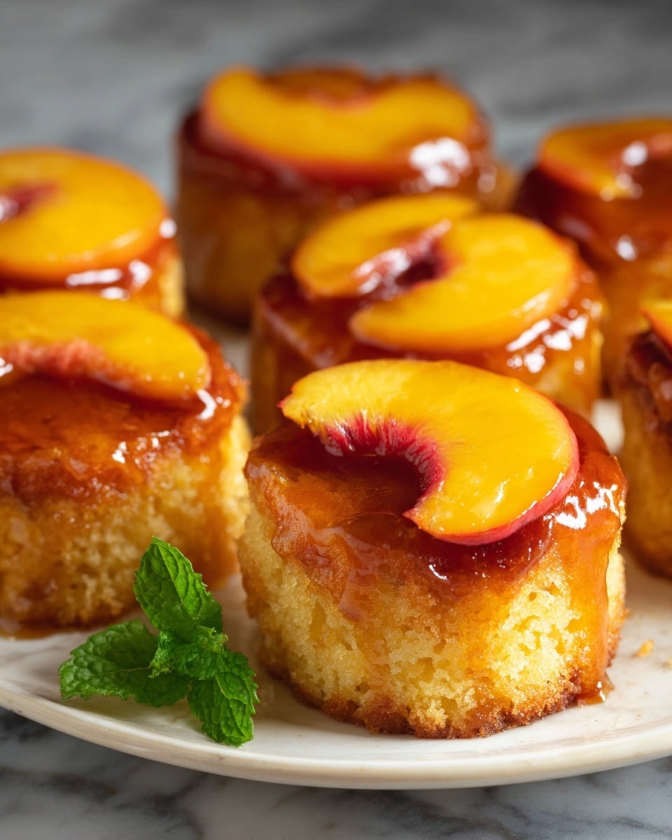 Peach Upside-Down Mini Cakes Recipe - Recipe Image