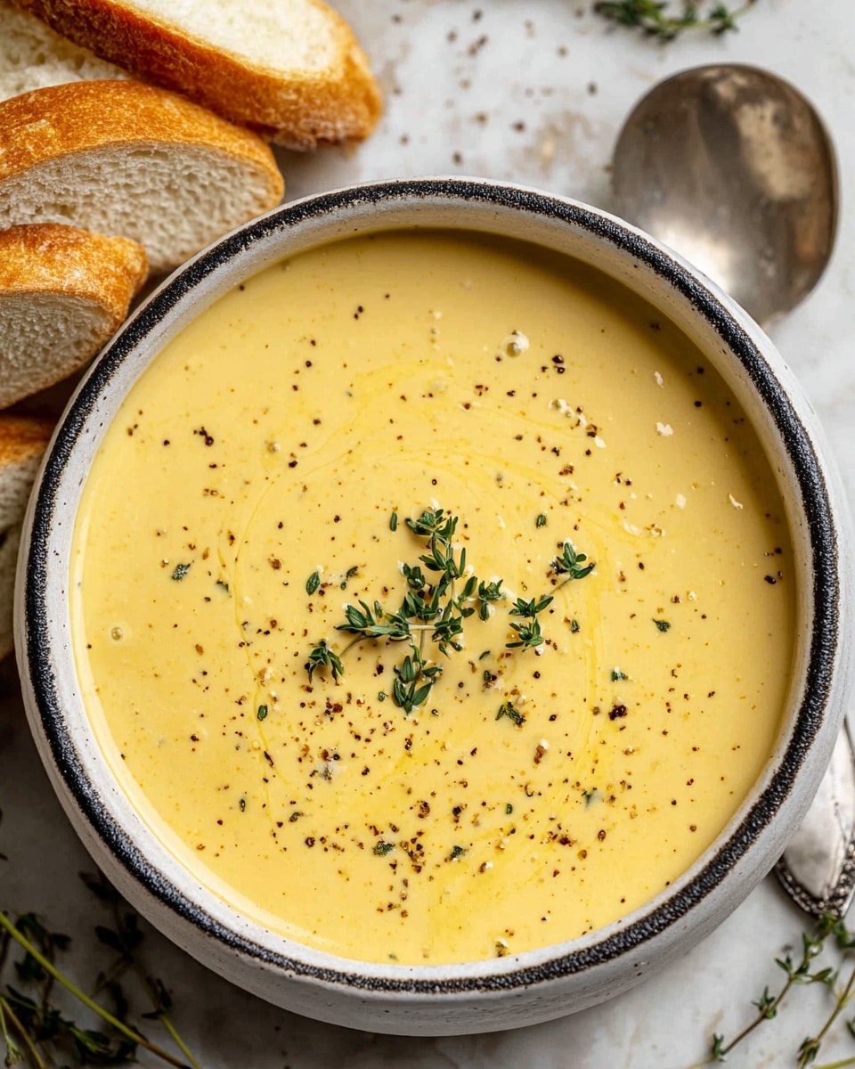 Hearty Cheddar Garlic Herb Potato Soup Recipe - Recipe Image