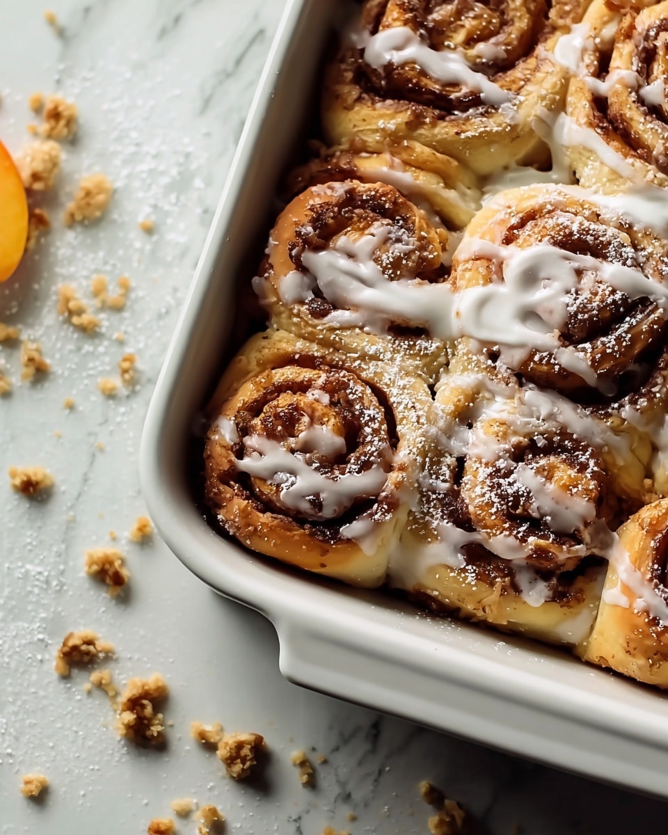 Peach Cobbler Cinnamon Rolls Recipe - Recipe Image